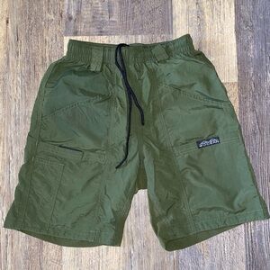 Olive Green Cargo Shorts with Drawstring Waist